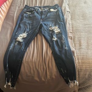 Judy Blue skinny fit distressed with shark bite ankles